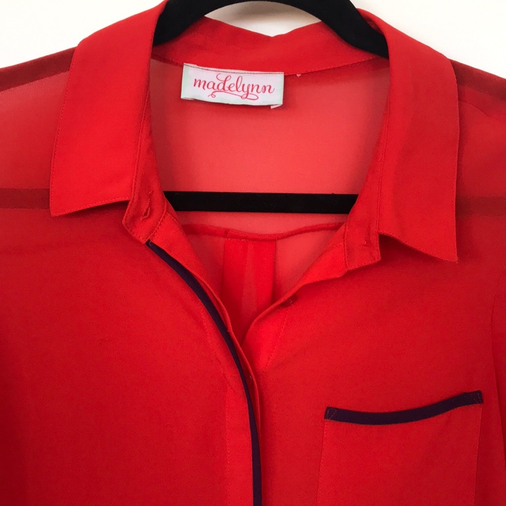 Red collared shirt - Picture 2 of 3